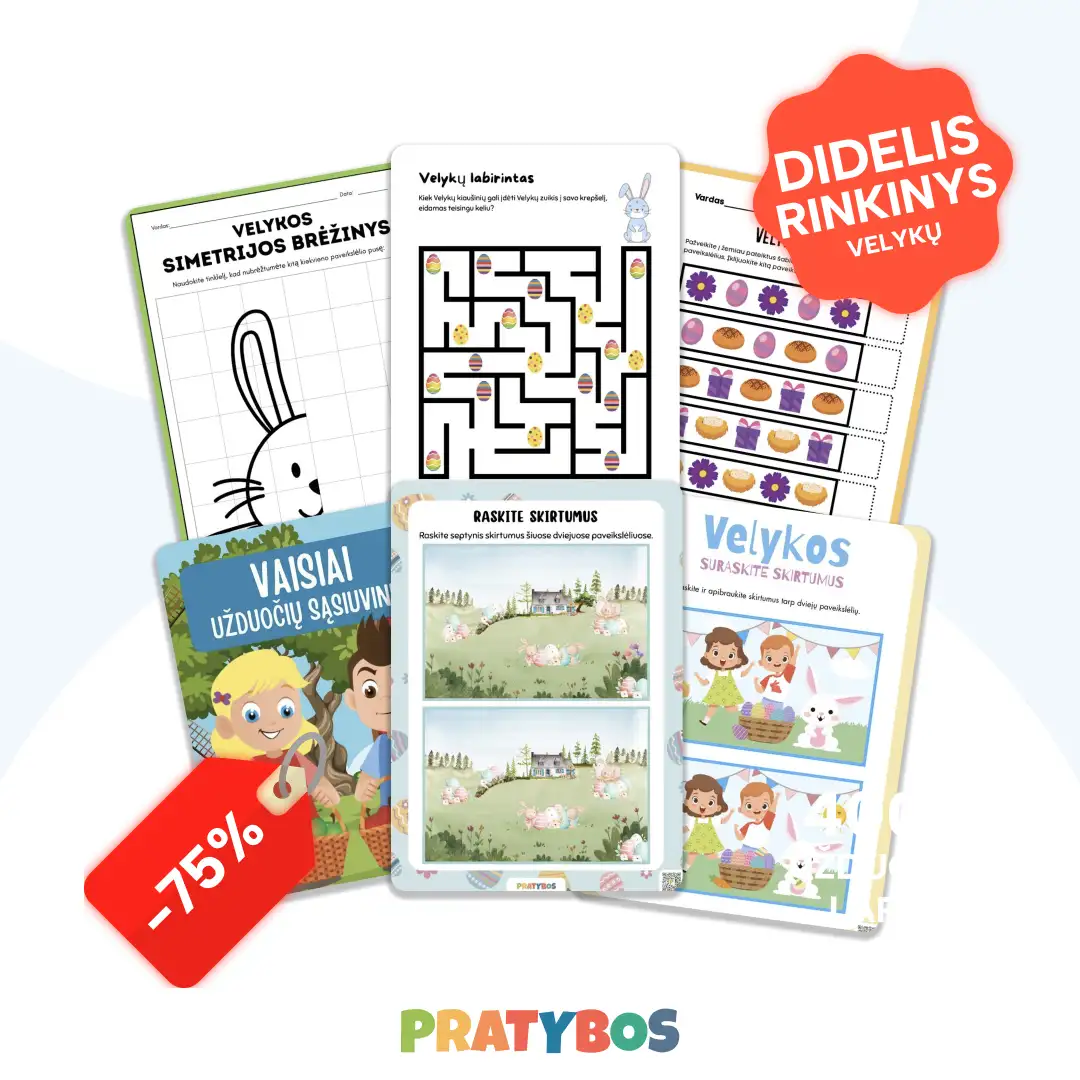 📚 100+ LAPŲ – DIDELIS VELYKŲ MOKOMOSIOS MEDŽIAGOS RINKINYS 🐣🌸