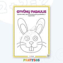 Gyvūnų pasaulis: sujunk taškus ir spalvink