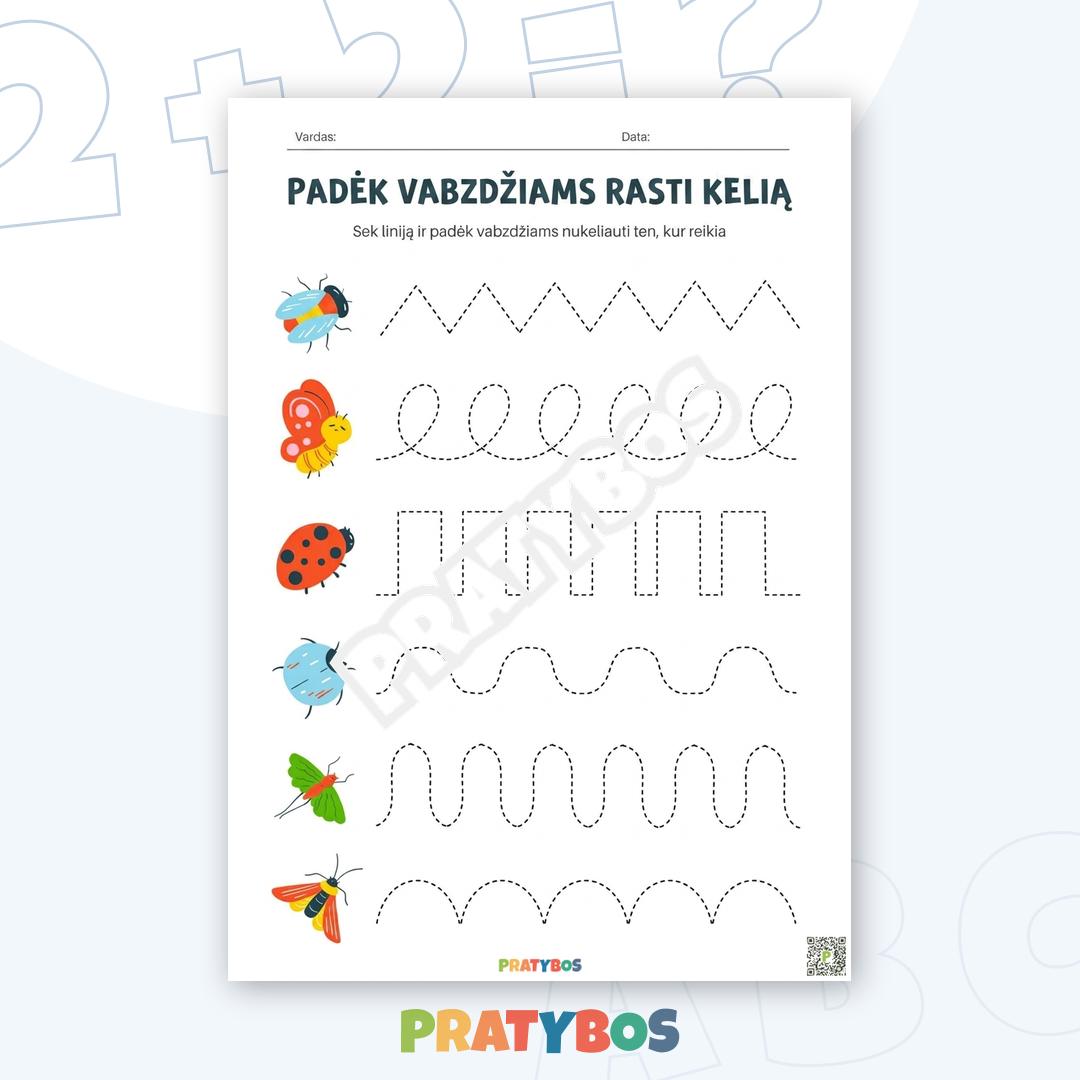 Darbo lapas – Vabzdžių linijos: lavina rankos tikslumą